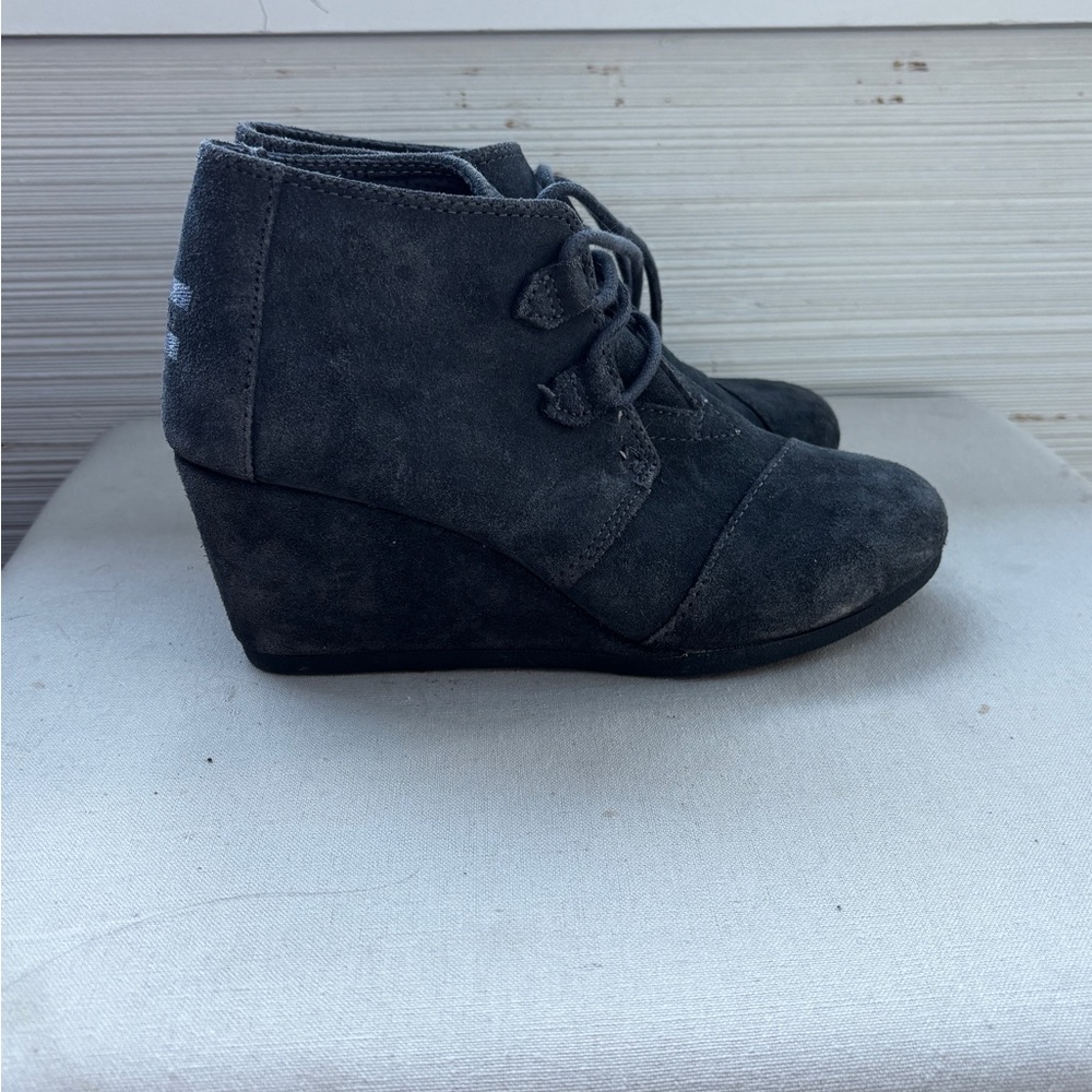 Tom’s Gray Wedge Ankle Boots